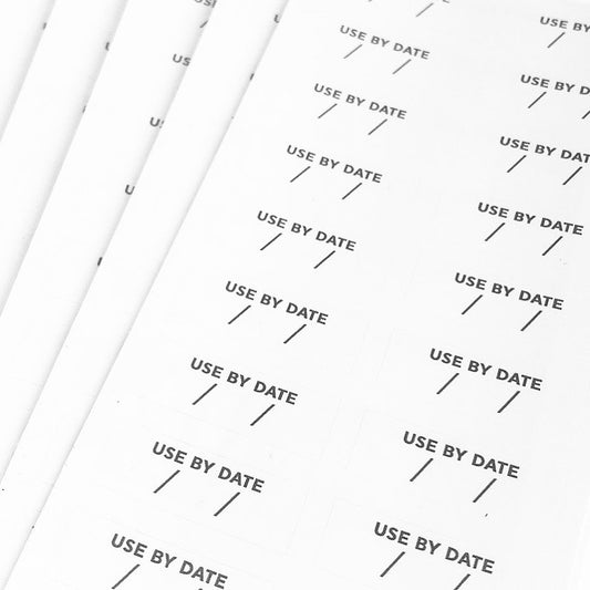 Used by labels from The Little Pantry Project printed on pieces of paper.